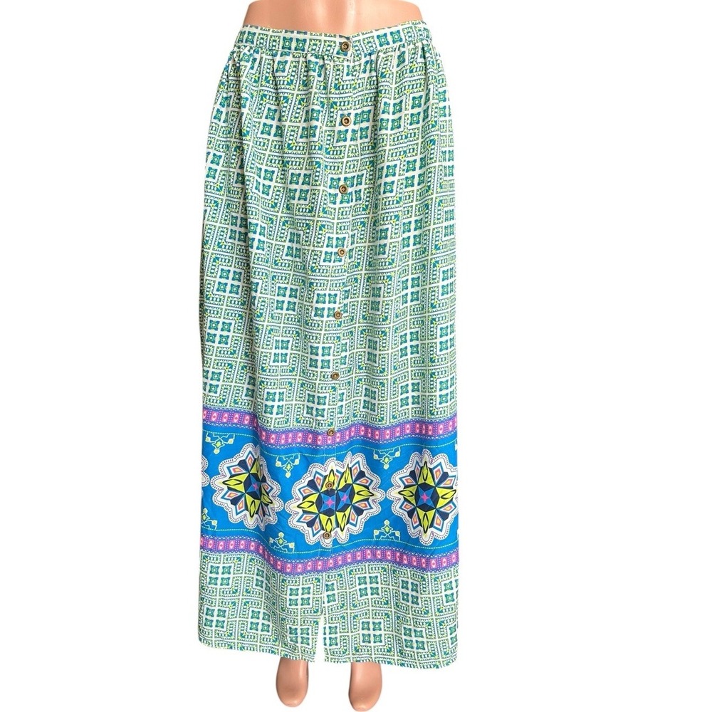 True Destiny Maxi Skirt Women's 1X Summer Festival Boho Gypsy Hippie Geometric